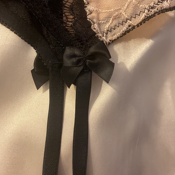 NEW GORGEOUS Bedroom Stories Chantilly Lace High Waisted Garter w/bows SZ SMALL - Picture 3 of 5